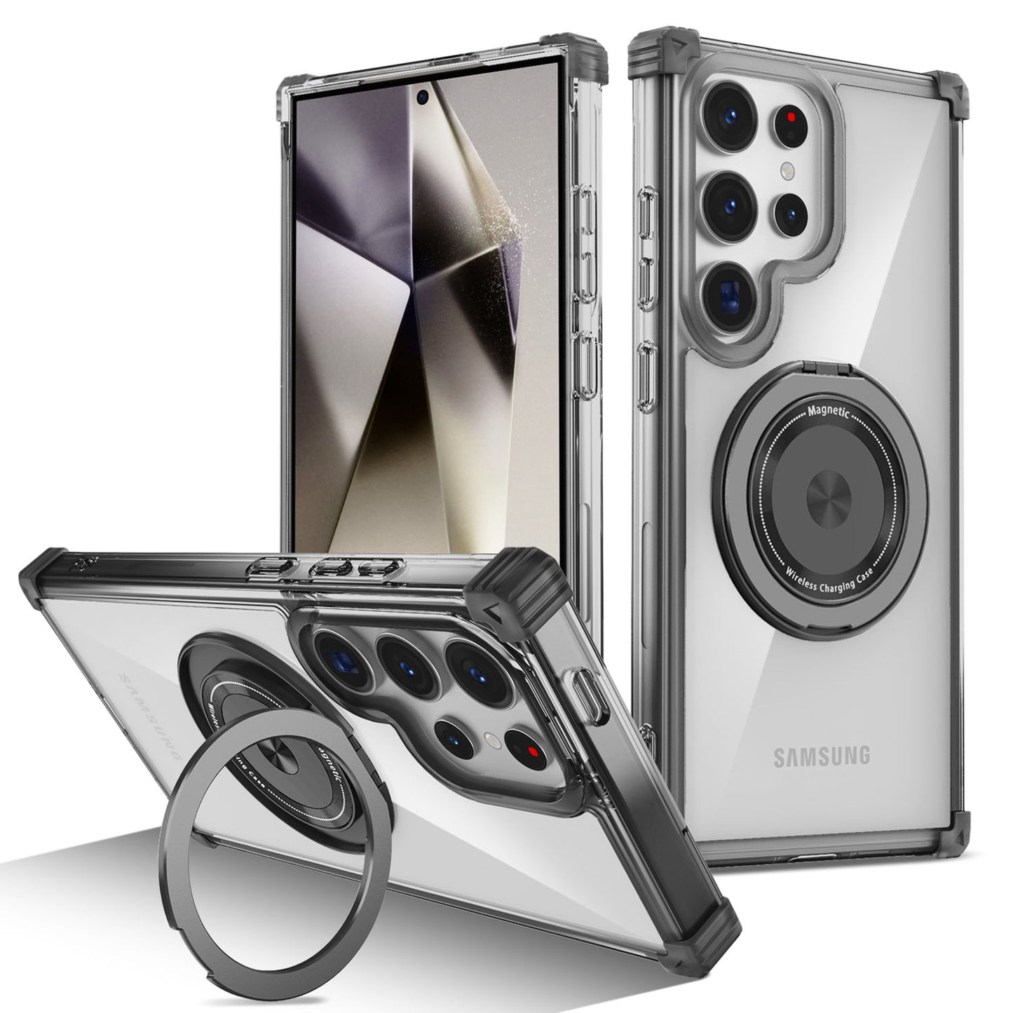 For Galaxy S25 S24 Ultra Case, Built in 360° Magnetic Stand, Compatible with Magsafe - Xkjdxz Series