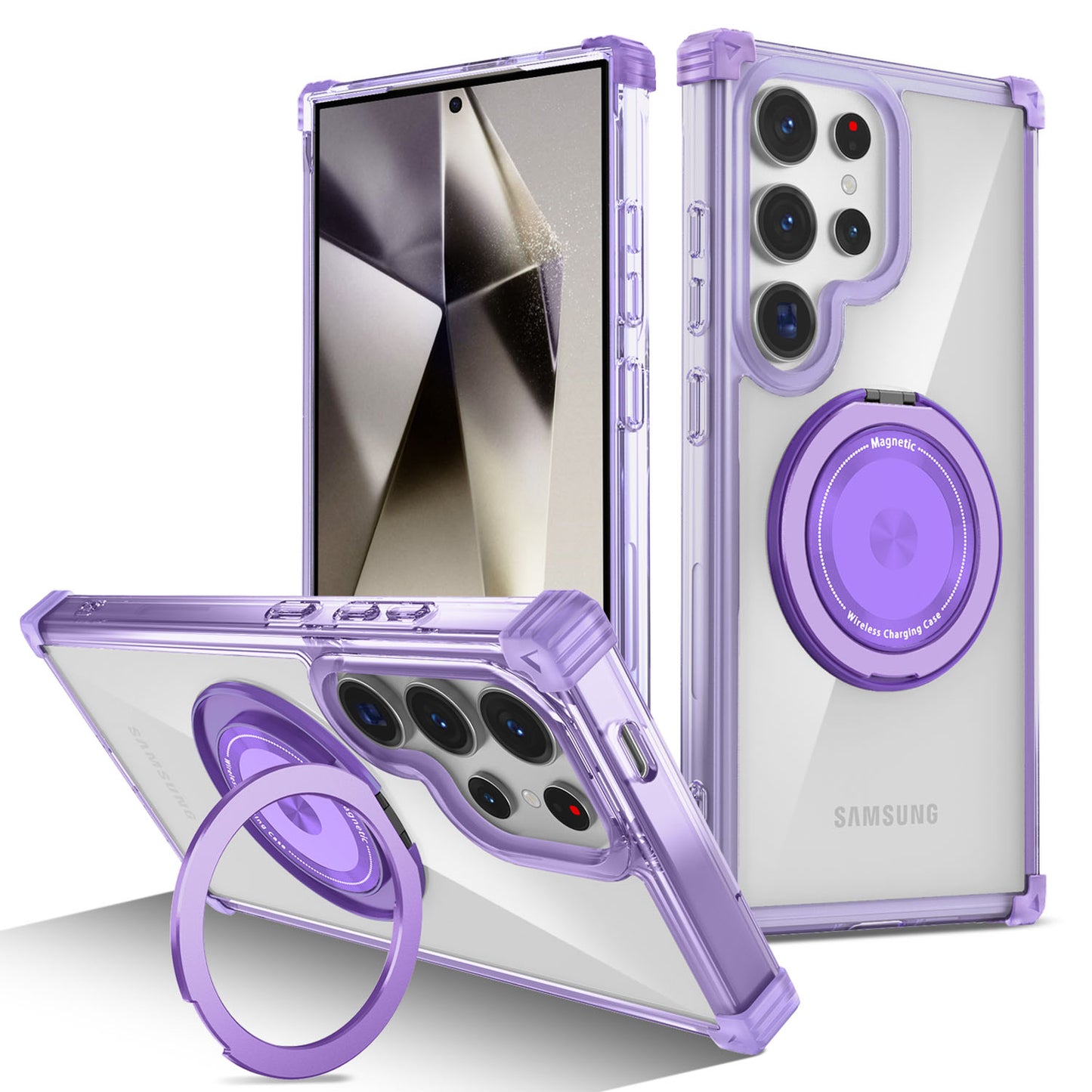 For Galaxy S25 S24 Ultra Case, Built in 360° Magnetic Stand, Compatible with Magsafe - Xkjdxz Series