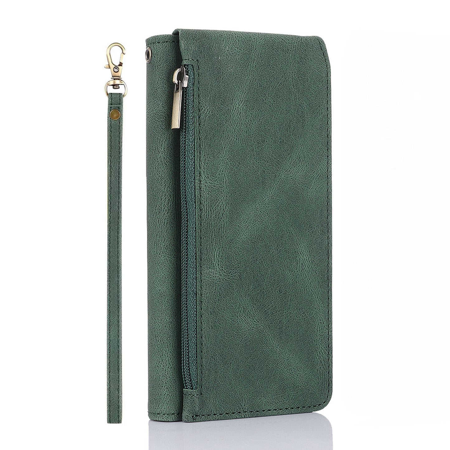 For iPhone 16e 15 Pro Max Zipper Wallet Case Cover with 8 Credit Holder - Xkllpt Series