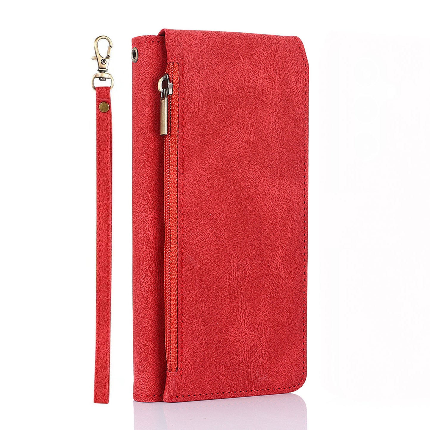 For iPhone 16e 15 Pro Max Zipper Wallet Case Cover with 8 Credit Holder - Xkllpt Series