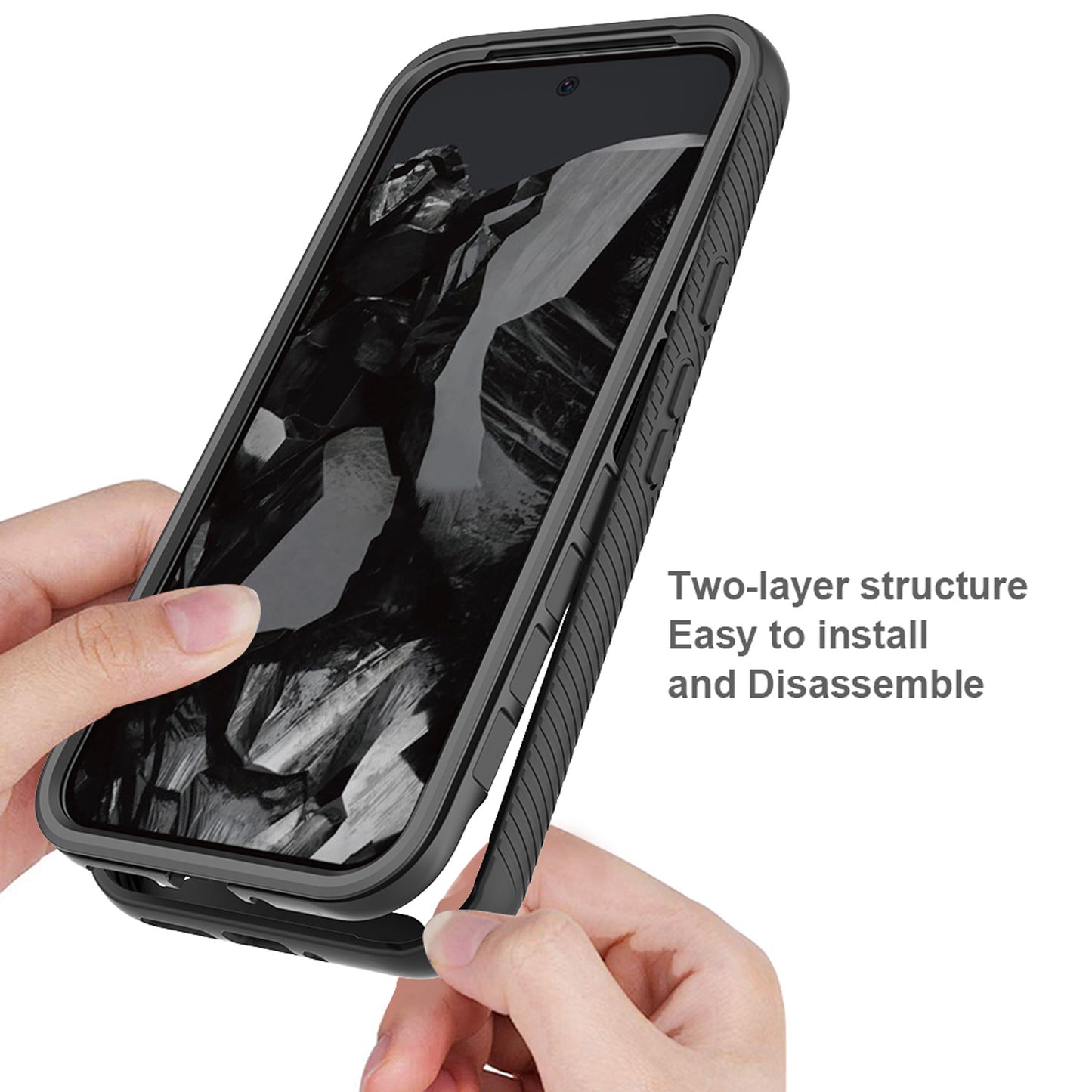 For Google Pixel 9A 8 Pro Case with Built-in Screen Protector, Support Wireless Charging, Shockproof Full Body Hard Cover - Xkpet Series
