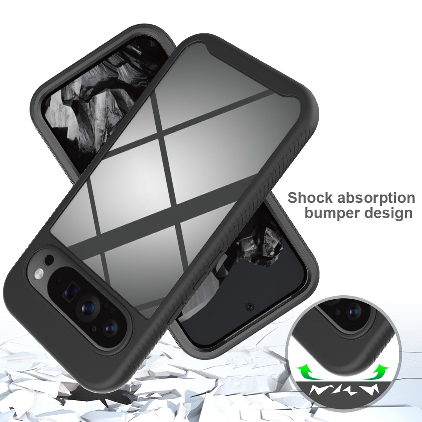 For Google Pixel 9A 8 Pro Case with Built-in Screen Protector, Support Wireless Charging, Shockproof Full Body Hard Cover - Xkpet Series