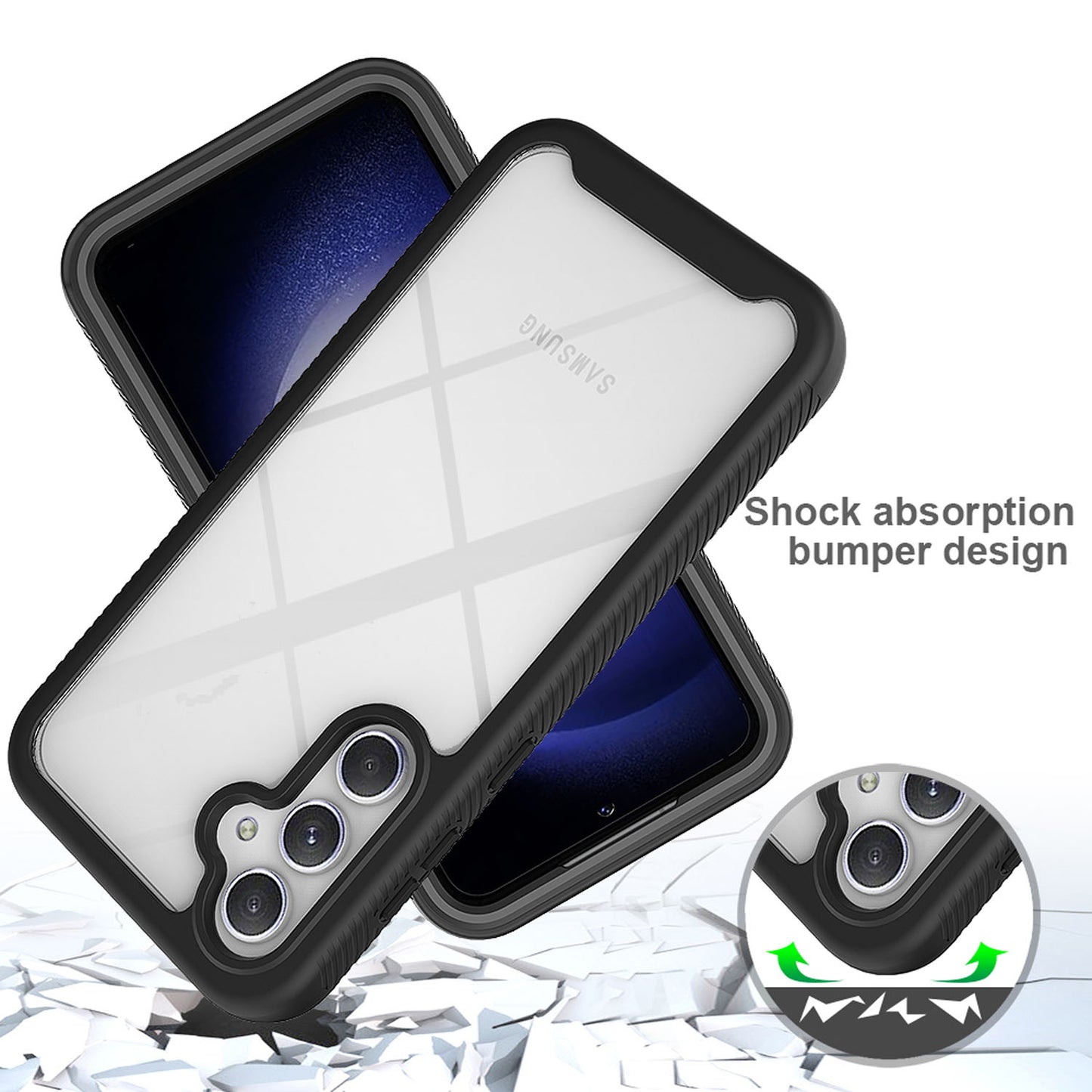 For Galaxy A56 A55 5G Case with Built-in Screen Protector, Support Wireless Charging, Shockproof Full Body Hard Cover - Xkpet Series