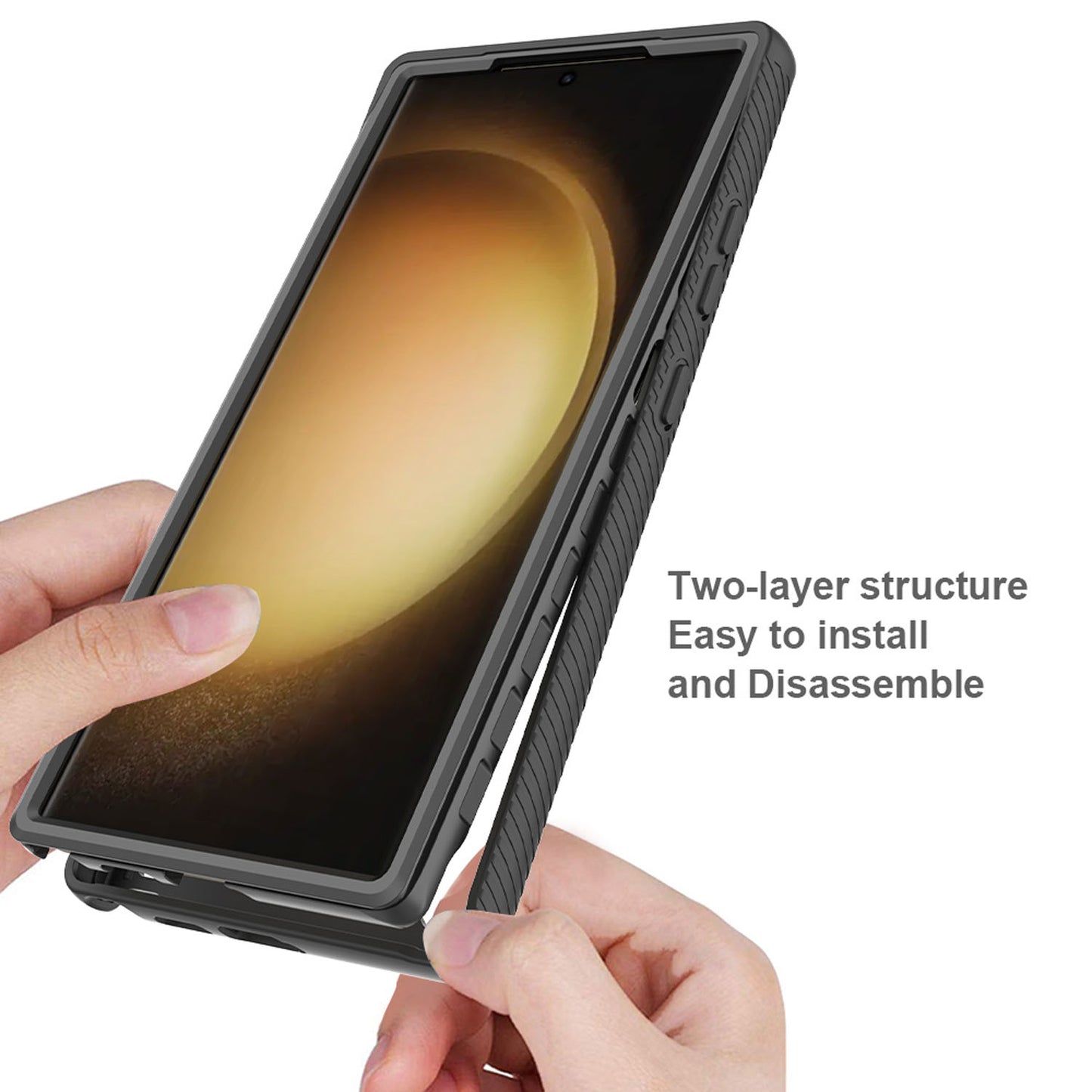 For Galaxy S25 S24 Ultra Case with Built-in Screen Protector, Support Wireless Charging, Shockproof Full Body Hard Cover - Xkpet Series