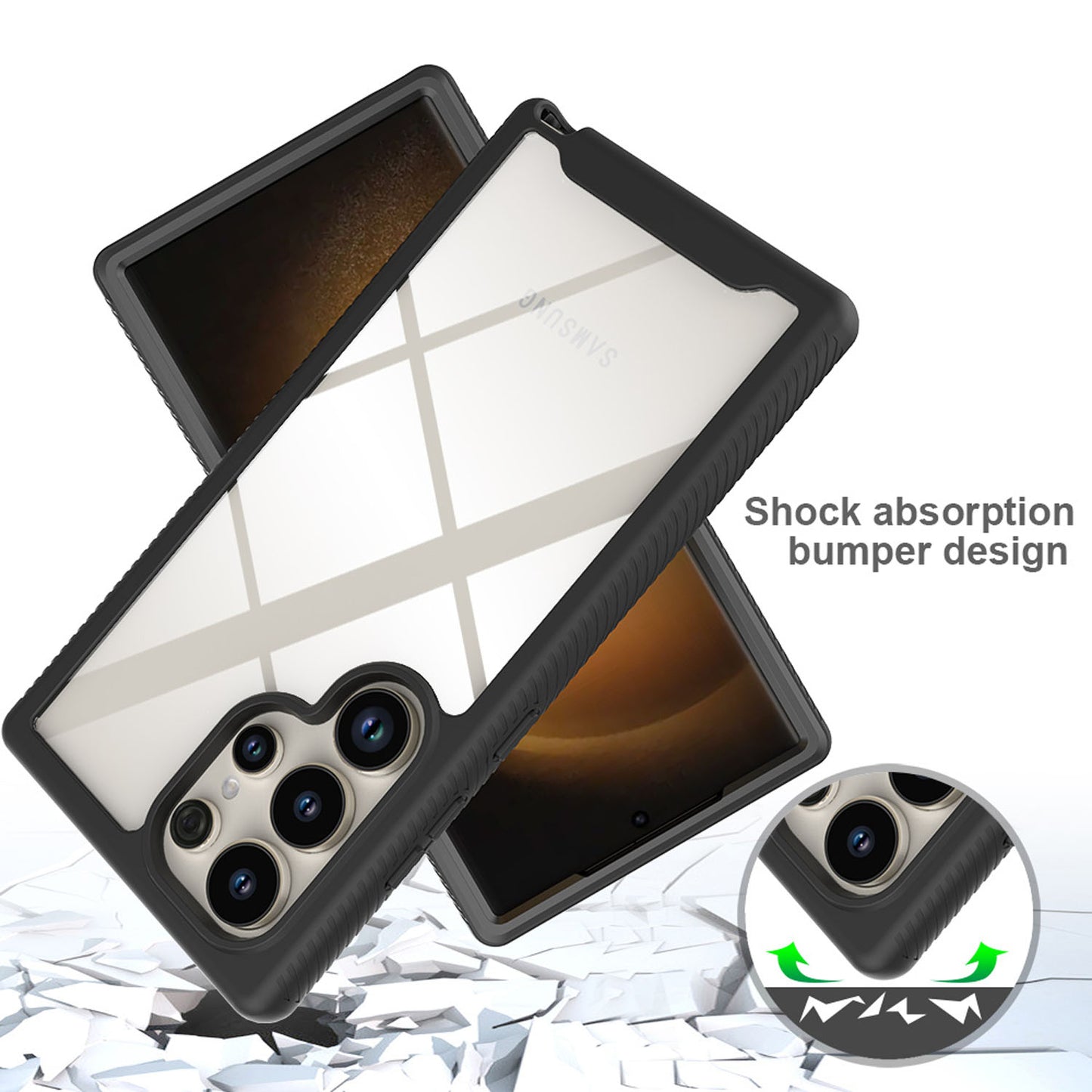 For Galaxy S25 S24 Ultra Case with Built-in Screen Protector, Support Wireless Charging, Shockproof Full Body Hard Cover - Xkpet Series
