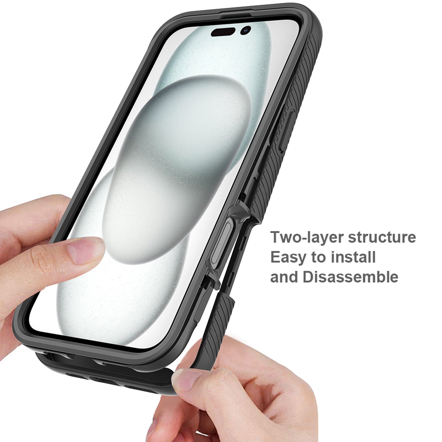 For iPhone 16e 15 Pro Max Case with Built-in Screen Protector, Support Wireless Charging, Shockproof Full Body Hard Cover - Xkpet Series