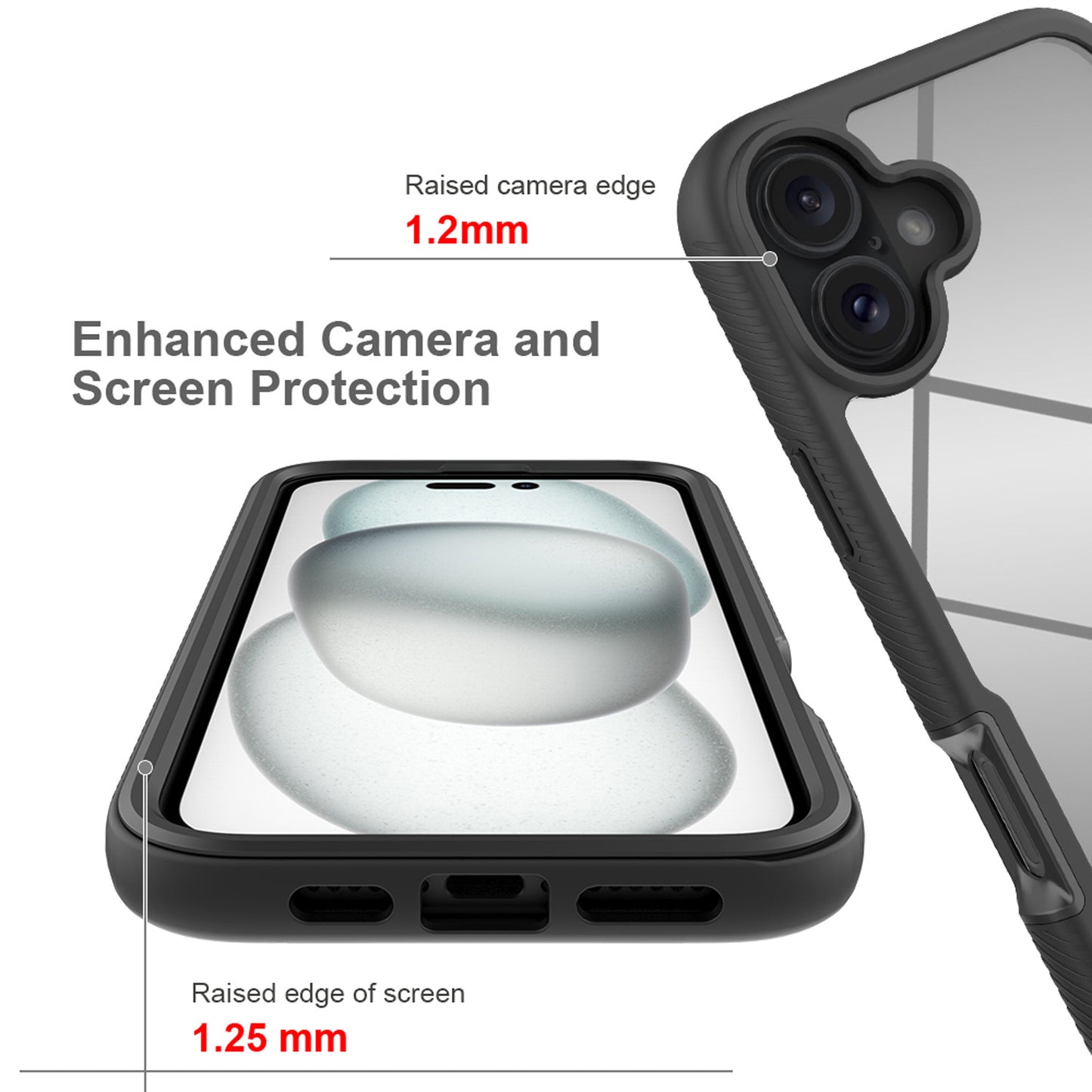 For iPhone 16e 15 Pro Max Case with Built-in Screen Protector, Support Wireless Charging, Shockproof Full Body Hard Cover - Xkpet Series