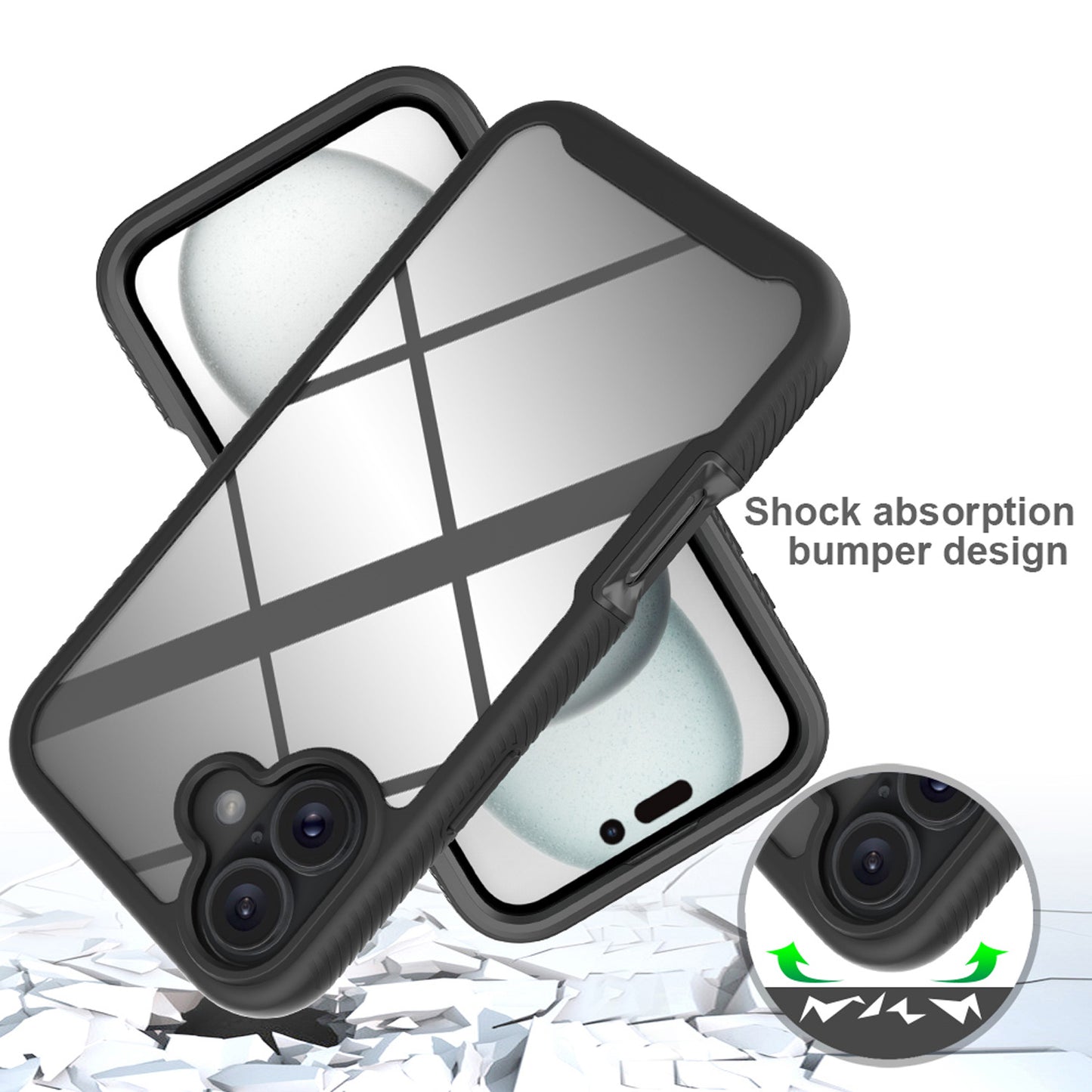 For iPhone 16e 15 Pro Max Case with Built-in Screen Protector, Support Wireless Charging, Shockproof Full Body Hard Cover - Xkpet Series