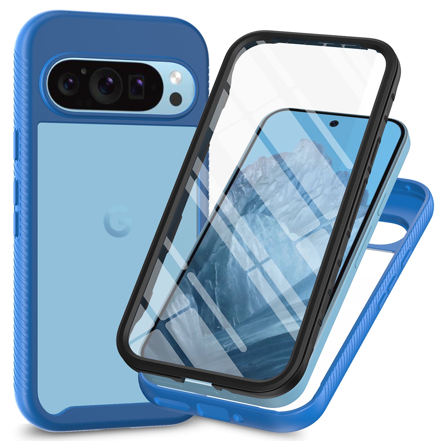 For Google Pixel 9A 8 Pro Case with Built-in Screen Protector, Support Wireless Charging, Shockproof Full Body Hard Cover - Xkpet Series
