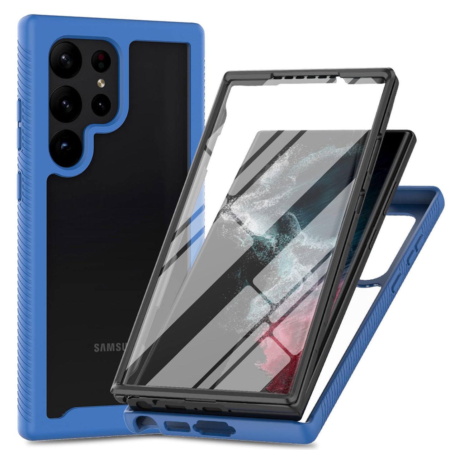 For Galaxy S25 S24 Ultra Case with Built-in Screen Protector, Support Wireless Charging, Shockproof Full Body Hard Cover - Xkpet Series