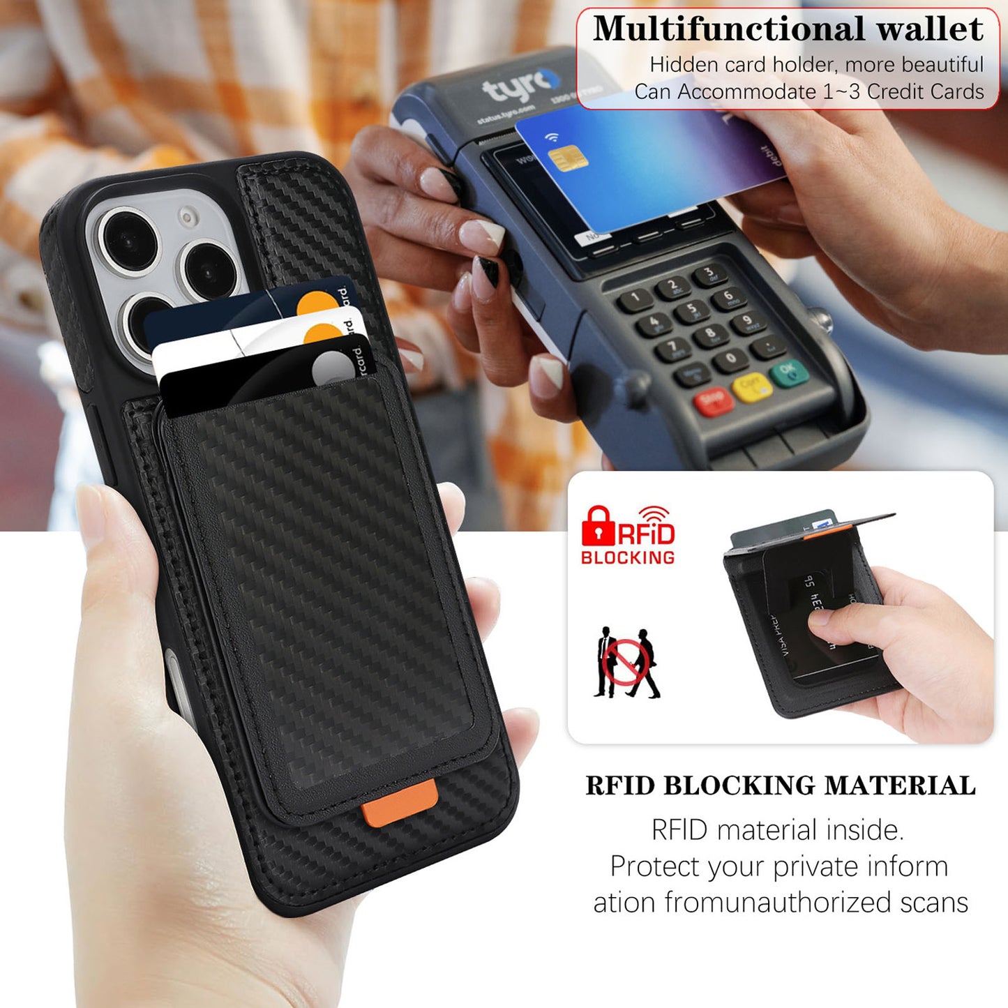 For iPhone 16e 15 Pro Max Case with 2 in 1 Detachable Magnetic Wallet, Compatible with Magsafe - Xllinglba Series