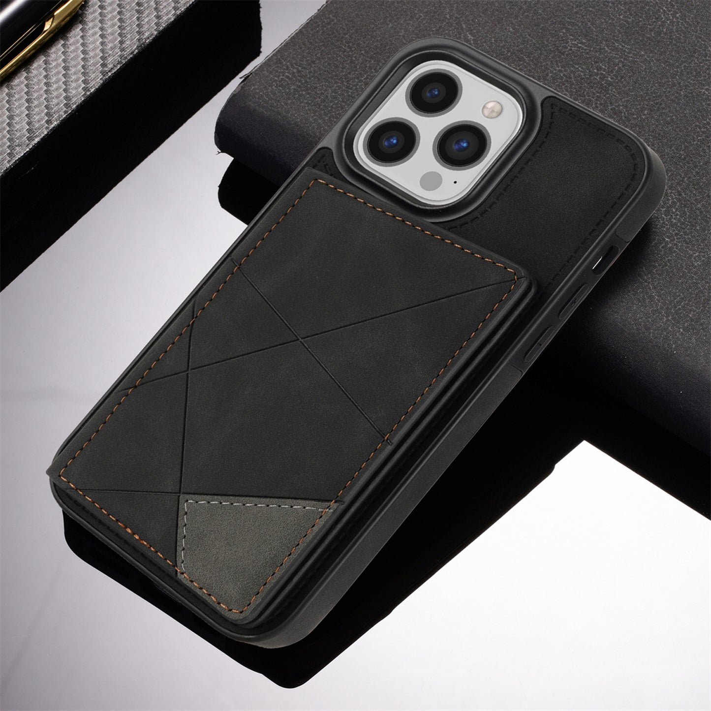 For iPhone 16e 15 Pro Max Wallet Case with Card Holder, Slim Leather Shockproof Protective Cover - Xtctk Series