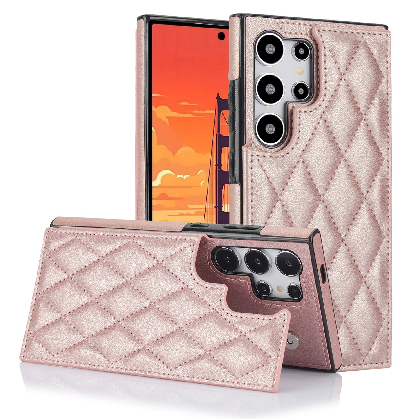 For Galaxy S25 S24 Ultra Case with RFID Blocking Card Holder Magnetic Clasp Flip Cover - Xxfsk Series
