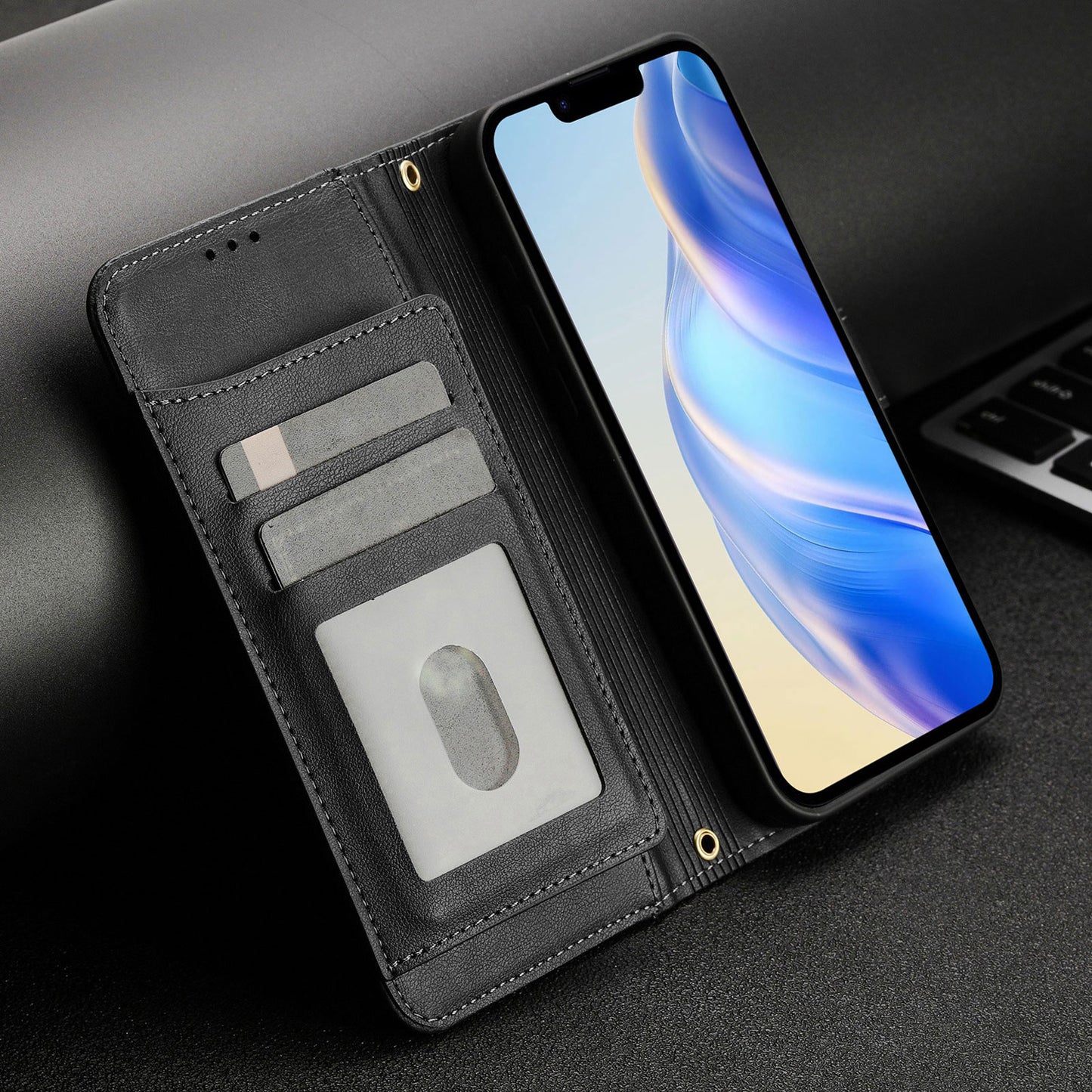 Wallet Case for iPhone 16e 15 Pro Max with Card Holder Soft PU Leather Flip Zipper Pocket Phone Cover - Ybdkallb Series