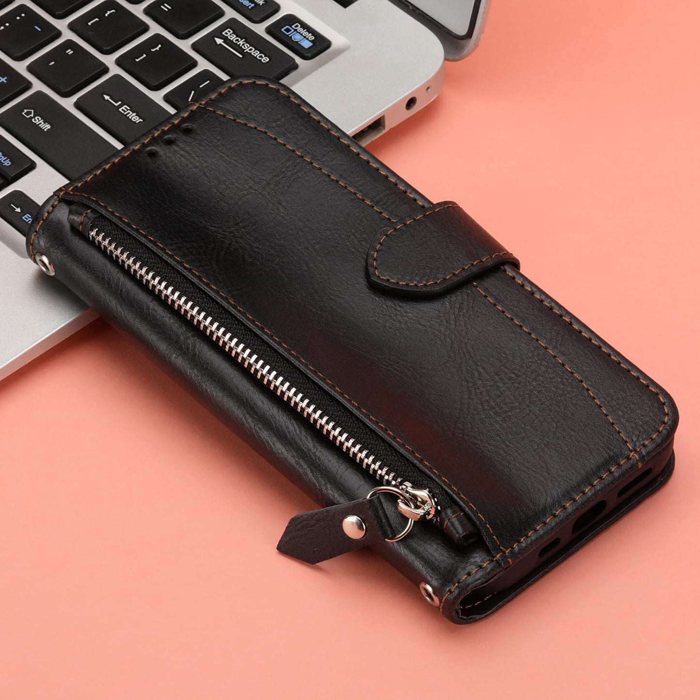 Wallet Case for Galaxy A56 A55 5G, PU Leather Zipper Pocket Flip Folio Phone Cover with Wrist Strap and Card Slots - Ypllgspt Series