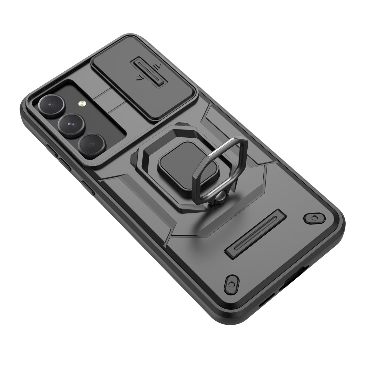 For Galaxy A56 A55 5G Heavy Duty Shockproof Case with Built in Slide Camera Lens Cover and Kickstand - Zhandx Series
