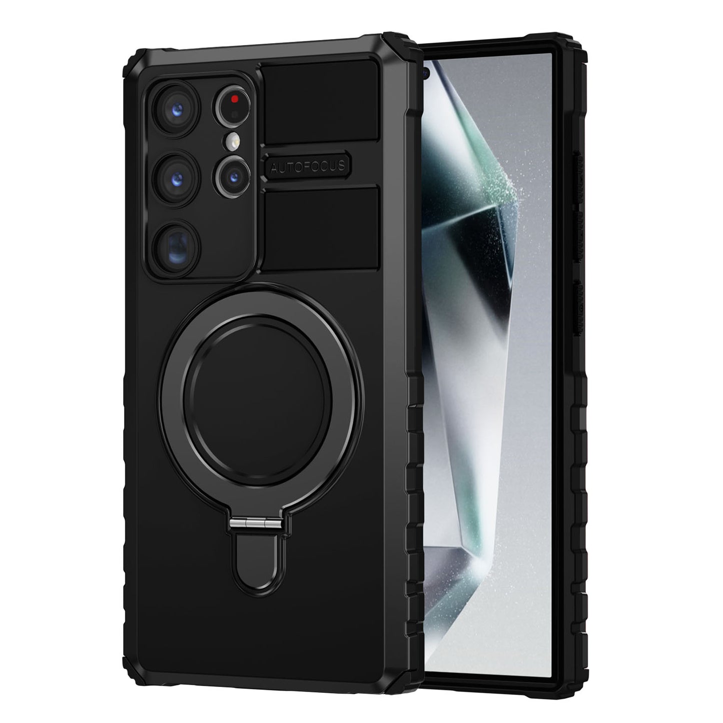 For Galaxy S25 S24 Ultra Case with Magnetic Invisible Kickstand, Compatible with MagSafe, Four Corners Shockproof Phone Cover - Zhidcx Series