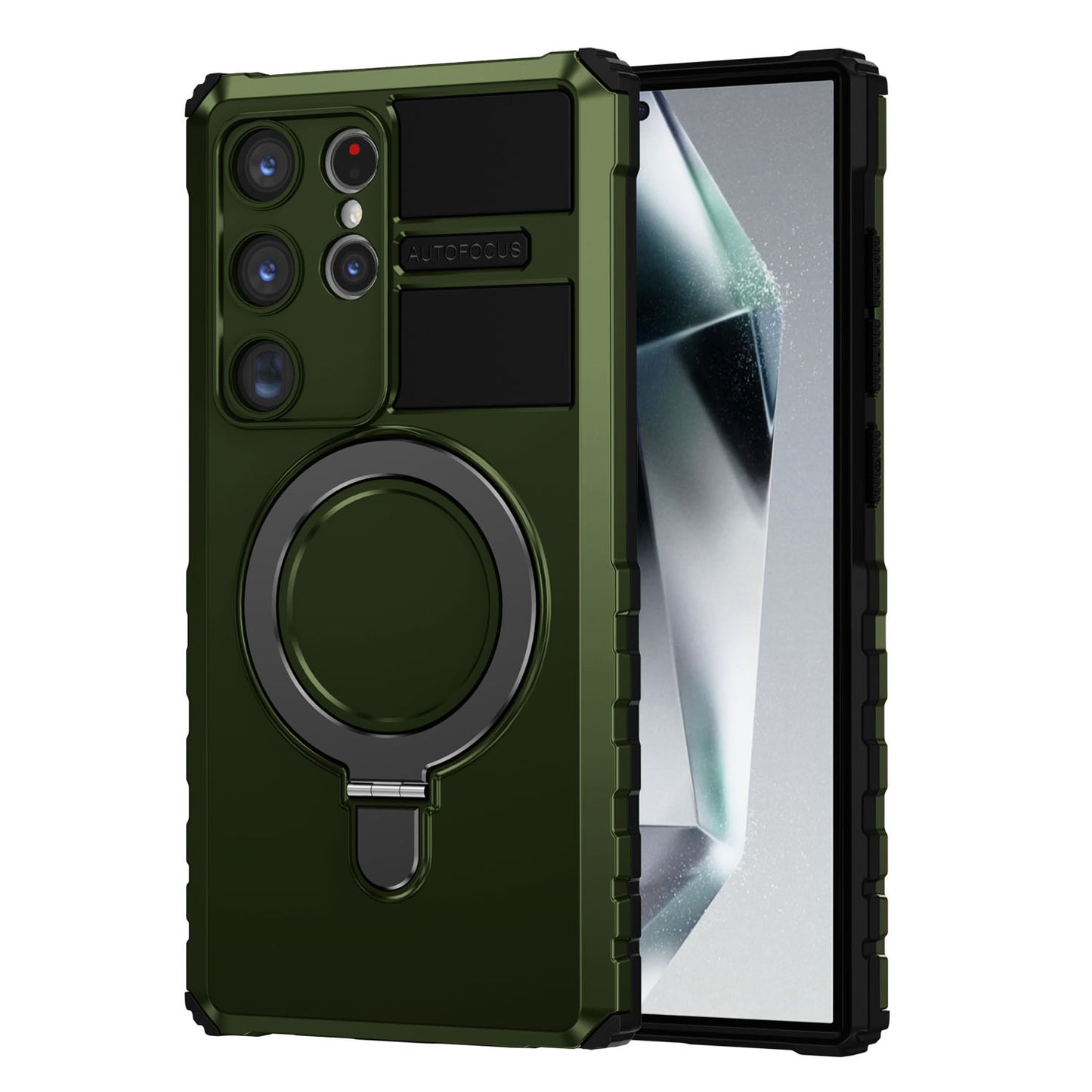 For Galaxy S25 S24 Ultra Case with Magnetic Invisible Kickstand, Compatible with MagSafe, Four Corners Shockproof Phone Cover - Zhidcx Series