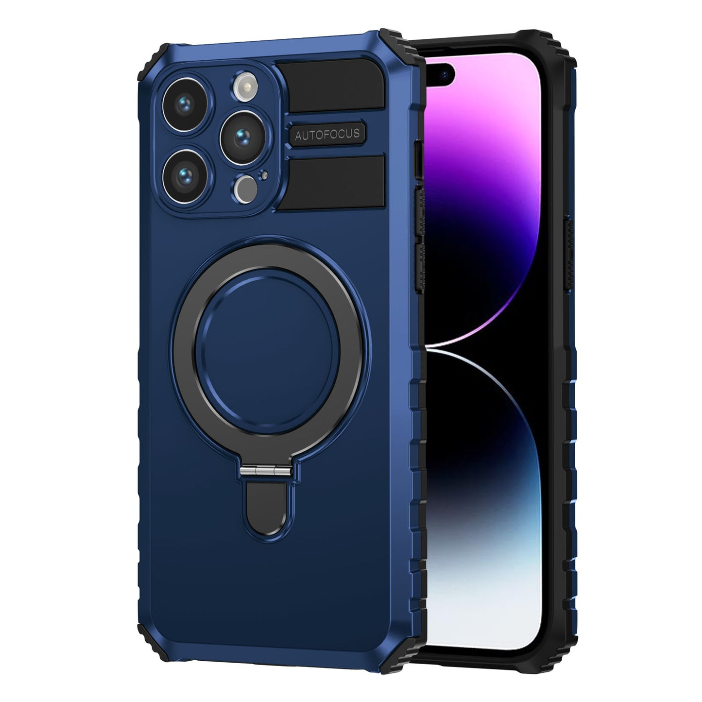 For iPhone 16 15 Pro Max Case with Magnetic Invisible Kickstand, Compatible with MagSafe, Four Corners Shockproof Phone Cover - Zhidcx Series
