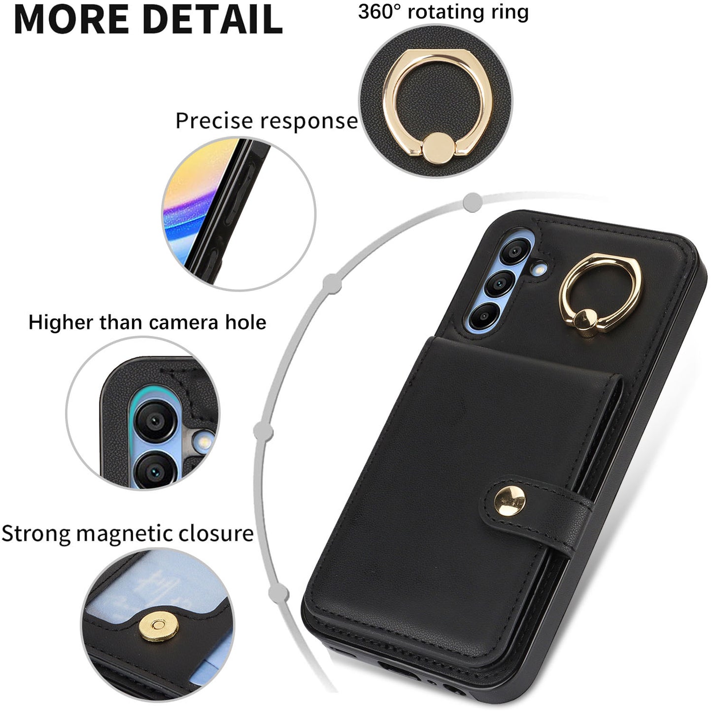For Galaxy A56 A55 5G Wallet Case with Card Holder, Leather Protective Cover with Kickstand - Zhihqbk Series
