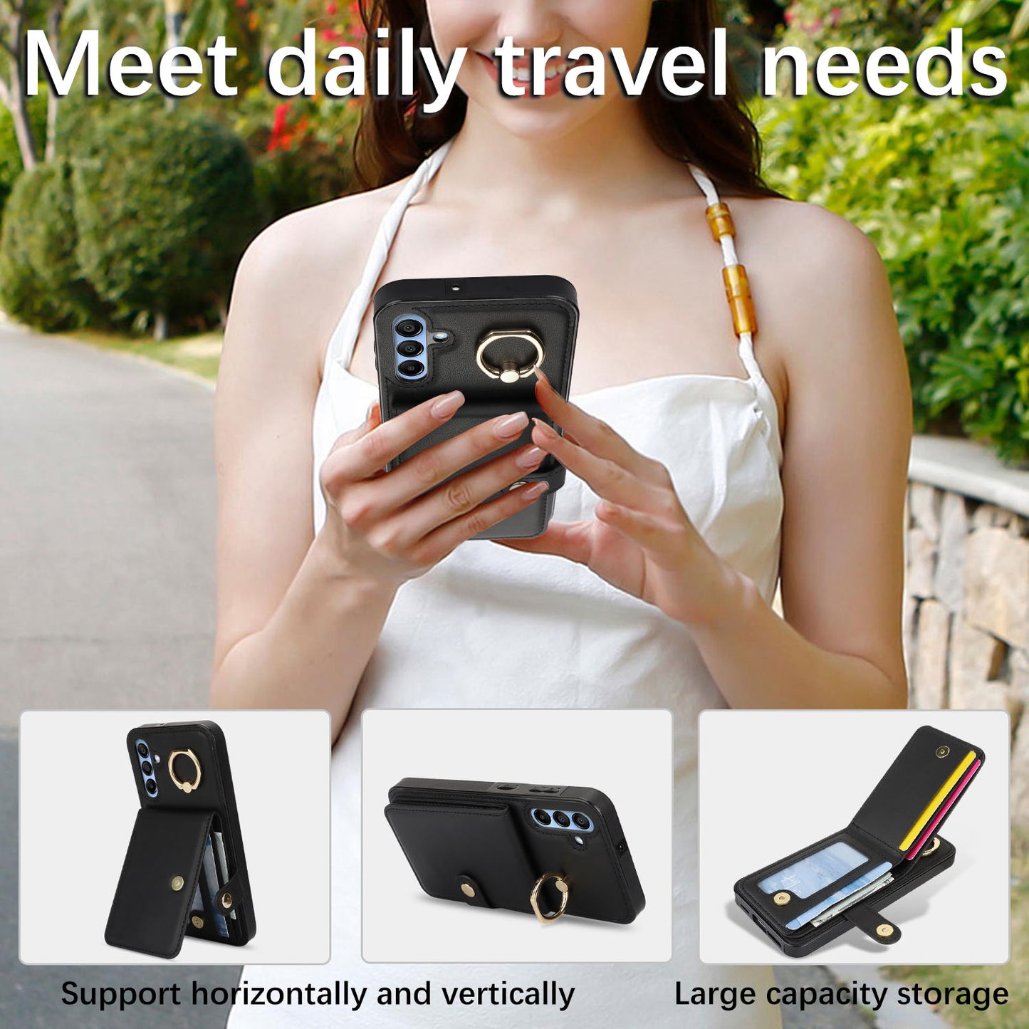 For Galaxy A56 A55 5G Wallet Case with Card Holder, Leather Protective Cover with Kickstand - Zhihqbk Series