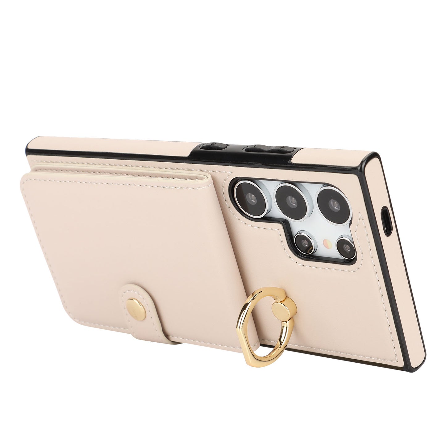 For Galaxy S25 Edge S24 Wallet Case with Card Holder, Leather Protective Cover with Kickstand - Zhihqbk Series