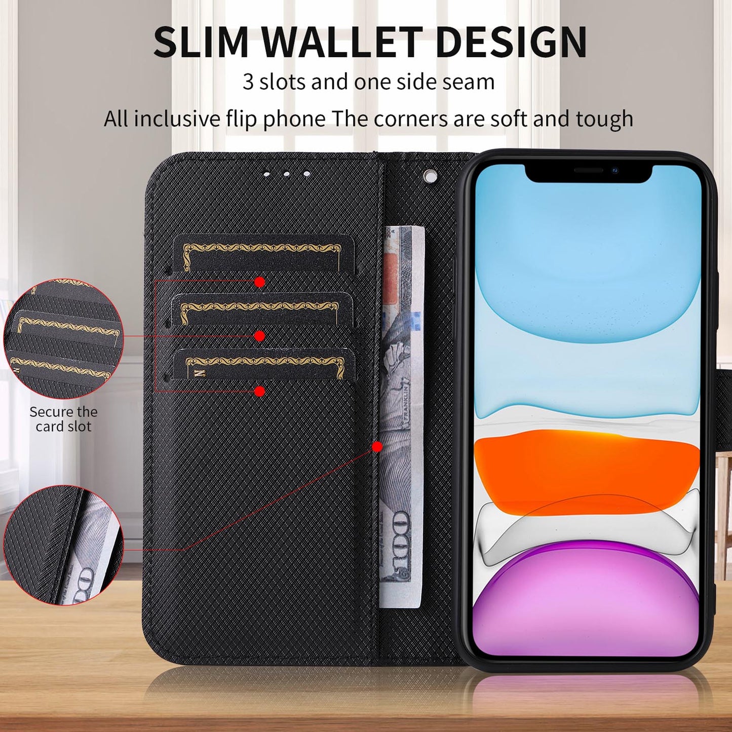For Sharp Aquos R10 R9 Sense9 Sense8 Wallet Case, PU Leather Folio Flip Phone Cover with Kickstand and 3 Card Holder - Zswpt Series
