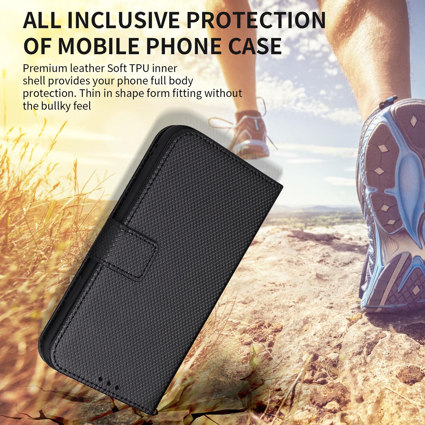 For Sharp Aquos R10 R9 Sense9 Sense8 Wallet Case, PU Leather Folio Flip Phone Cover with Kickstand and 3 Card Holder - Zswpt Series