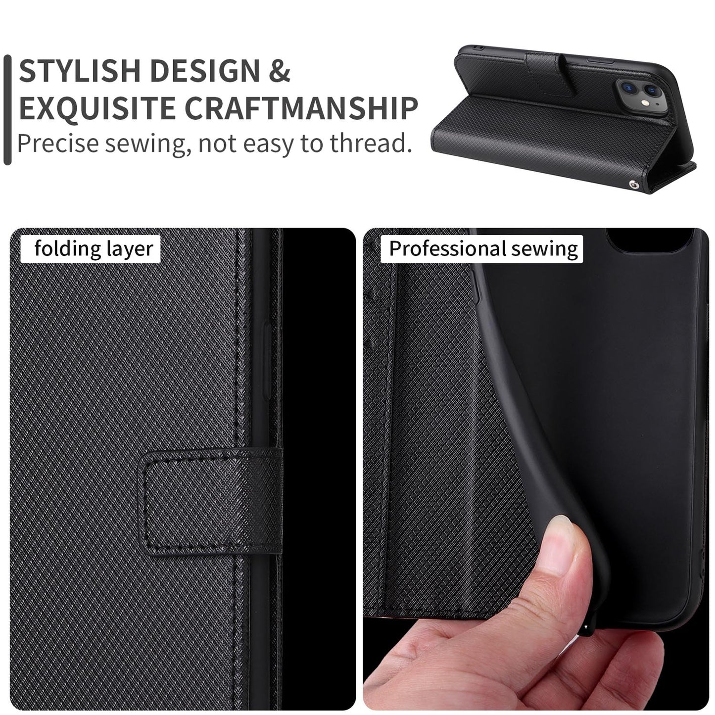 For Sharp Aquos R10 R9 Sense9 Sense8 Wallet Case, PU Leather Folio Flip Phone Cover with Kickstand and 3 Card Holder - Zswpt Series