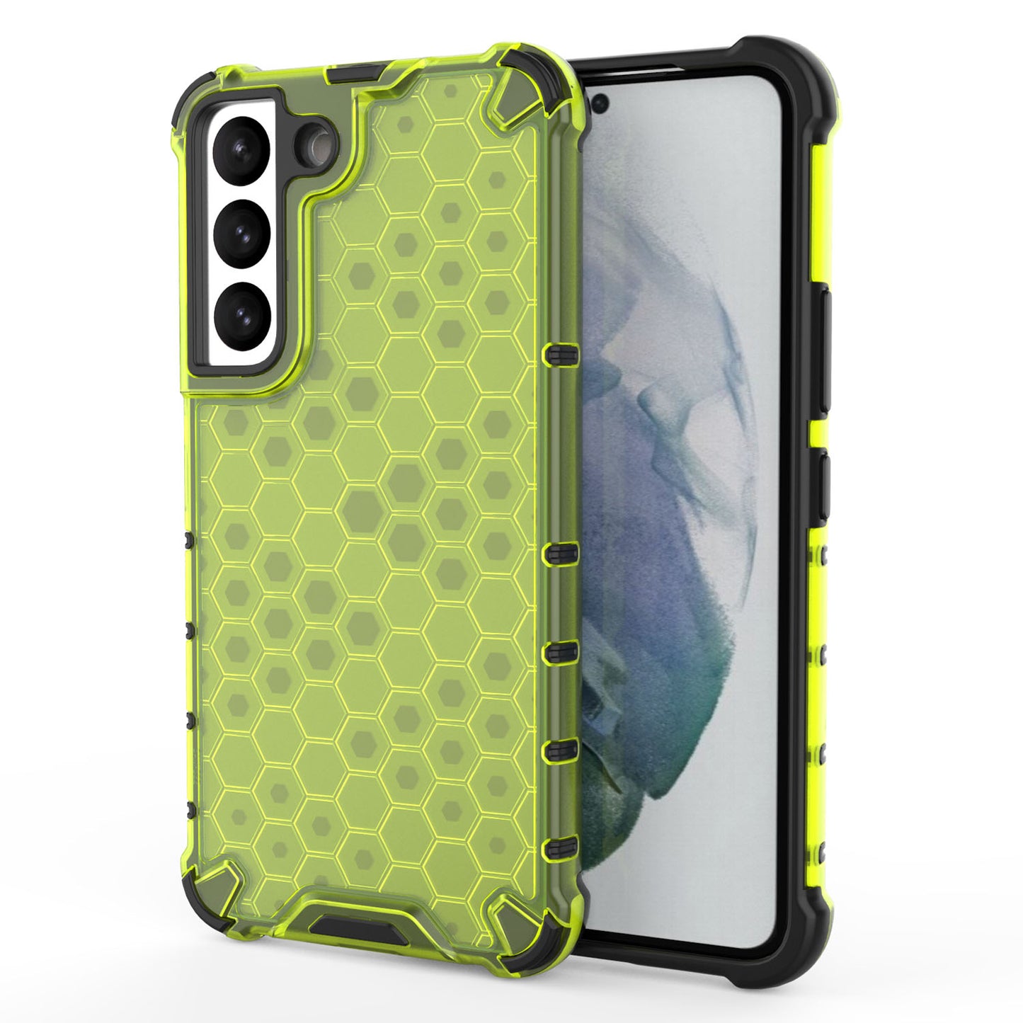 Samsung Galaxy S22 Four Corner Thickening Anti Yellow Anti-Scratch Case, Green