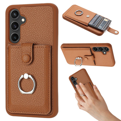 for Samsung Galaxy A55 5G Wallet Case with Card Holder, Brown