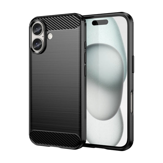 Soft TPU Non-Slip Bumper Protection Case for iPhone 16 Plus, Black