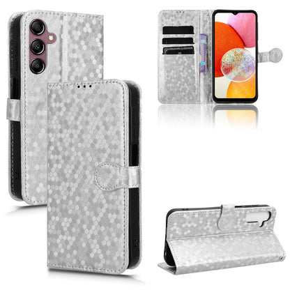 Slim Flip Polka-Dots Phone Case with Card Holder for Samsung Galaxy A15 5G, Silver