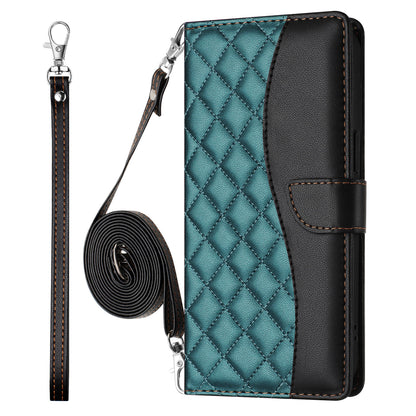 Crossbody Wallet Case for iPhone 15 Pro, RFID Blocking PU Leather Flip Cover with Card Slots Holder Wrist Strap Lanyard, Green