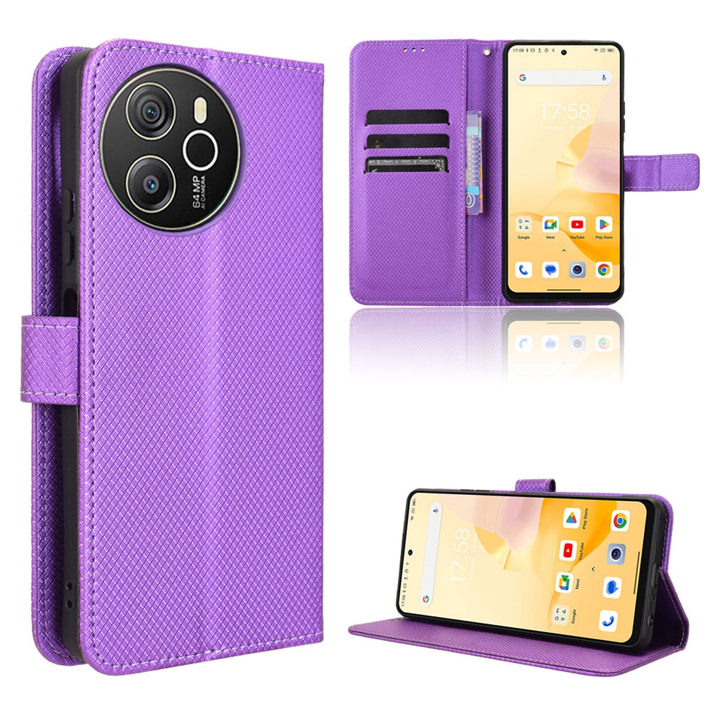 Wallet Case for Blackview SHARK 8, Purple