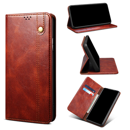 iPhone 14 Pro Max PU Leather Flip Folio Cover with Card Holders Magnetic Closure, Brown