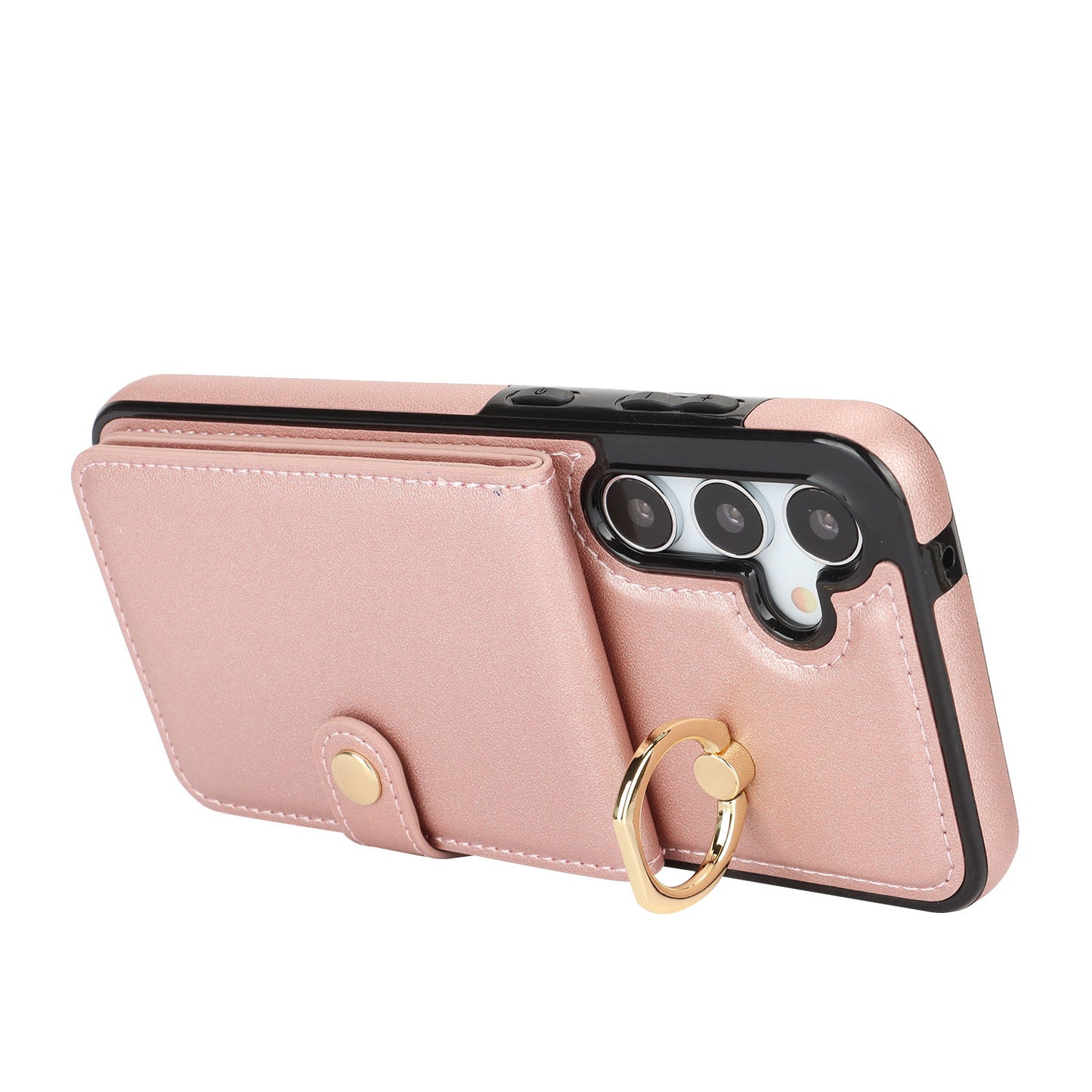 for Samsung Galaxy S23 FE Wallet Case with Card Holder, Rose Gold