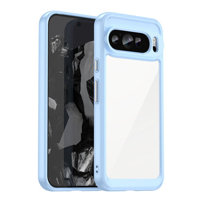 Hard Back Soft Bumper Protective Case for Google Pixel 9 Pro, Blue