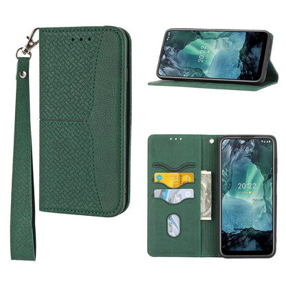 Wallet Case with Wrist Strap Magnetic Closure Flip Case for Xiaomi 15 Pro, Green