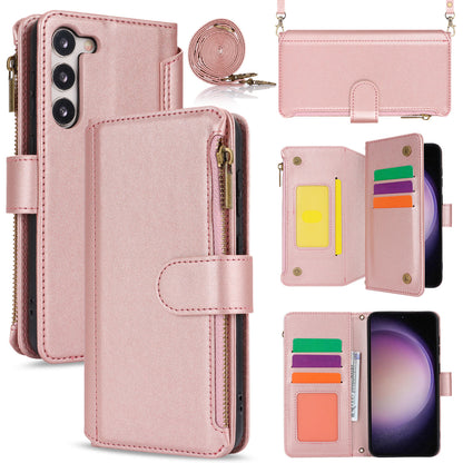 for Samsung Galaxy S23+ Wallet Case with RFID Blocking, Rose Gold