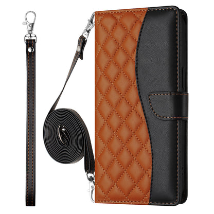 Crossbody Wallet Case for iPhone 13 Pro Max, RFID Blocking PU Leather Flip Cover with Card Slots Holder Wrist Strap Lanyard, Brown