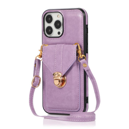 Crossbody Wallet Case with Wrist Strap Shoulder Protective Cover for iPhone 14 Pro