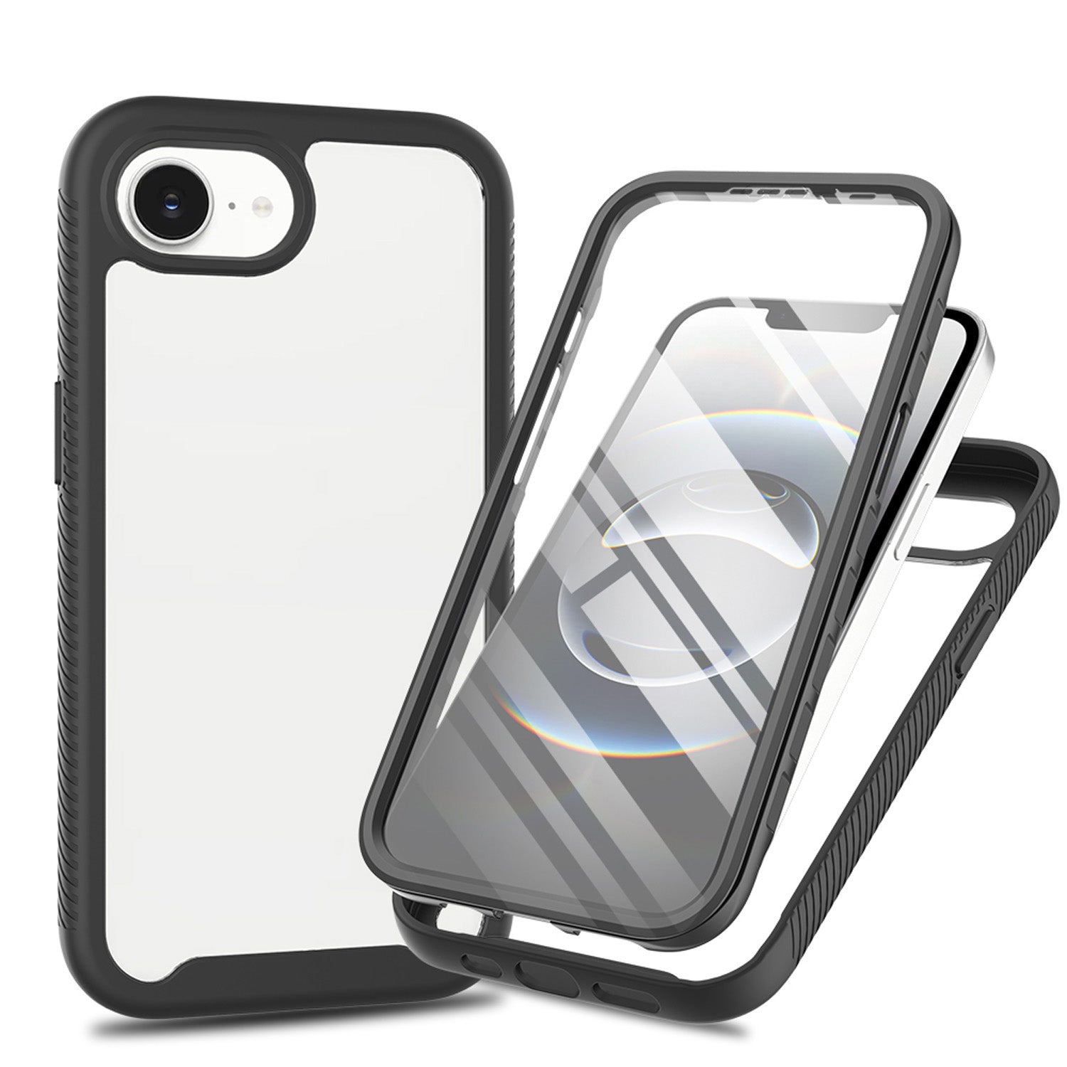 Shockproof Full Body Hard Case with Built-in Screen Protector Cover for iPhone 16e