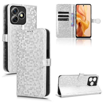 Slim Flip Polka-Dots Phone Case with Card Holder for Ulefone Note 18 Ultra, Silver