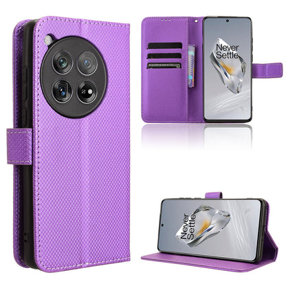 Wallet Case with Credit Card Holder PU Leather Flip Folio Phone Cover for OnePlus 12, Purple