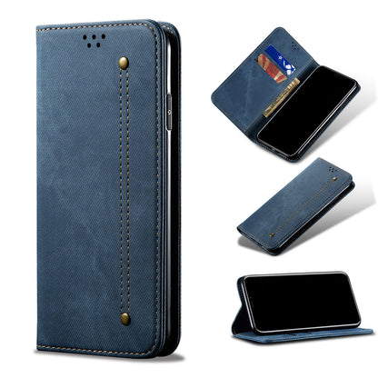 OPPO Reno11 F 5G Vintage PU Leather Wallet Case with Card Holder Kickstand Magnetic Closure Flip Folio Cover, Blue