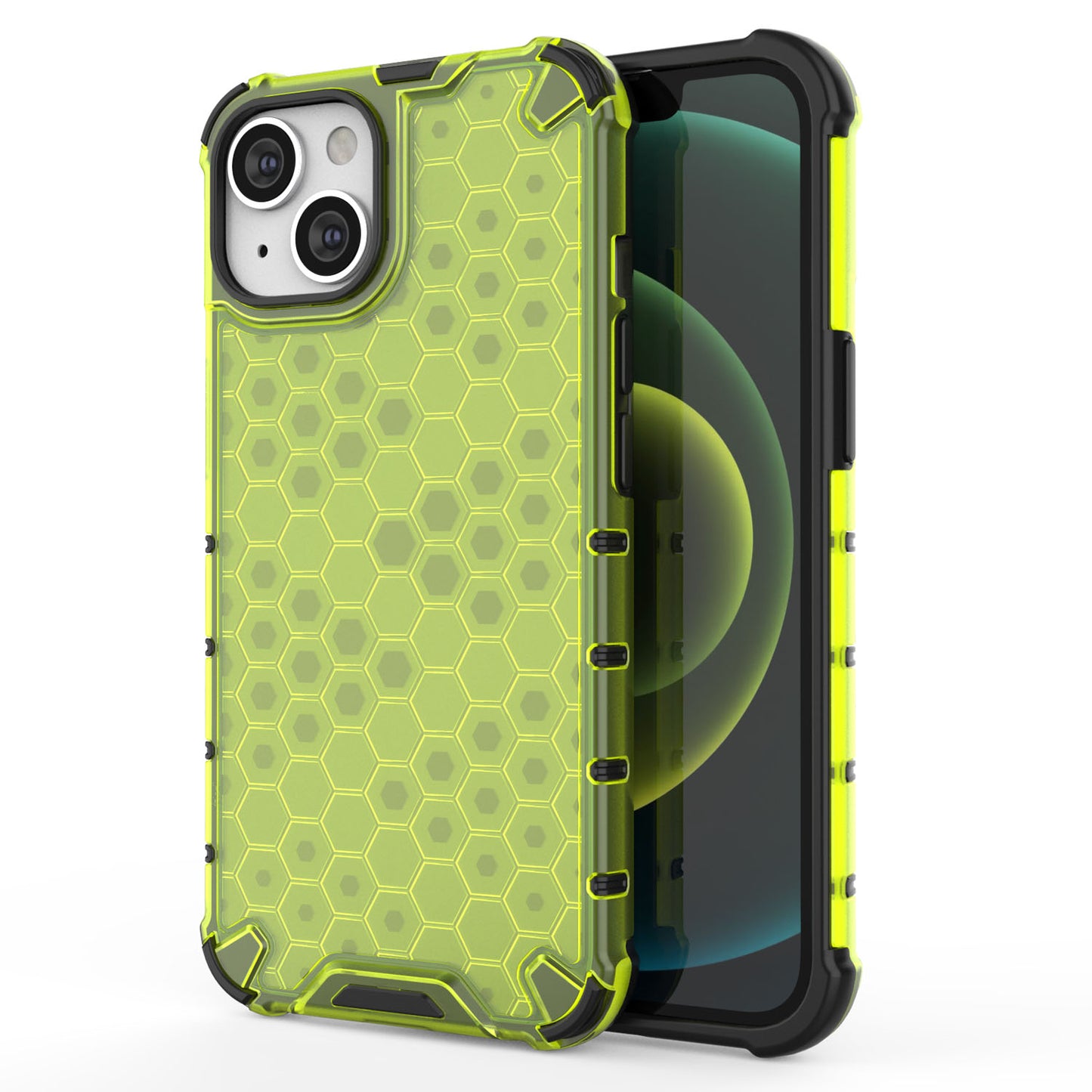 iPhone 15 Plus Four Corner Thickening Anti Yellow Anti-Scratch Case, Green