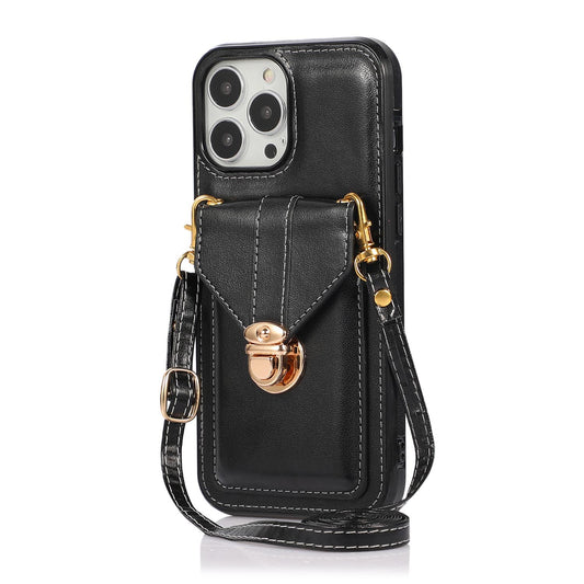 Crossbody Wallet Case with Wrist Strap Shoulder Protective Cover for iPhone 14 Pro Max