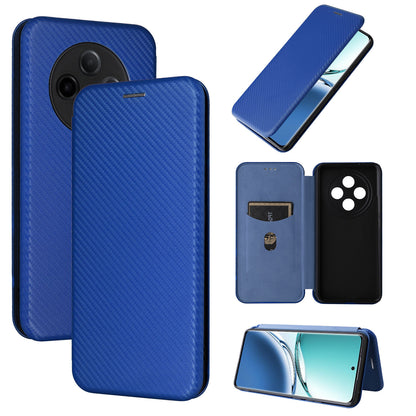 Carbon Fiber Flip Case for OPPO A3 Pro 5G, Blue