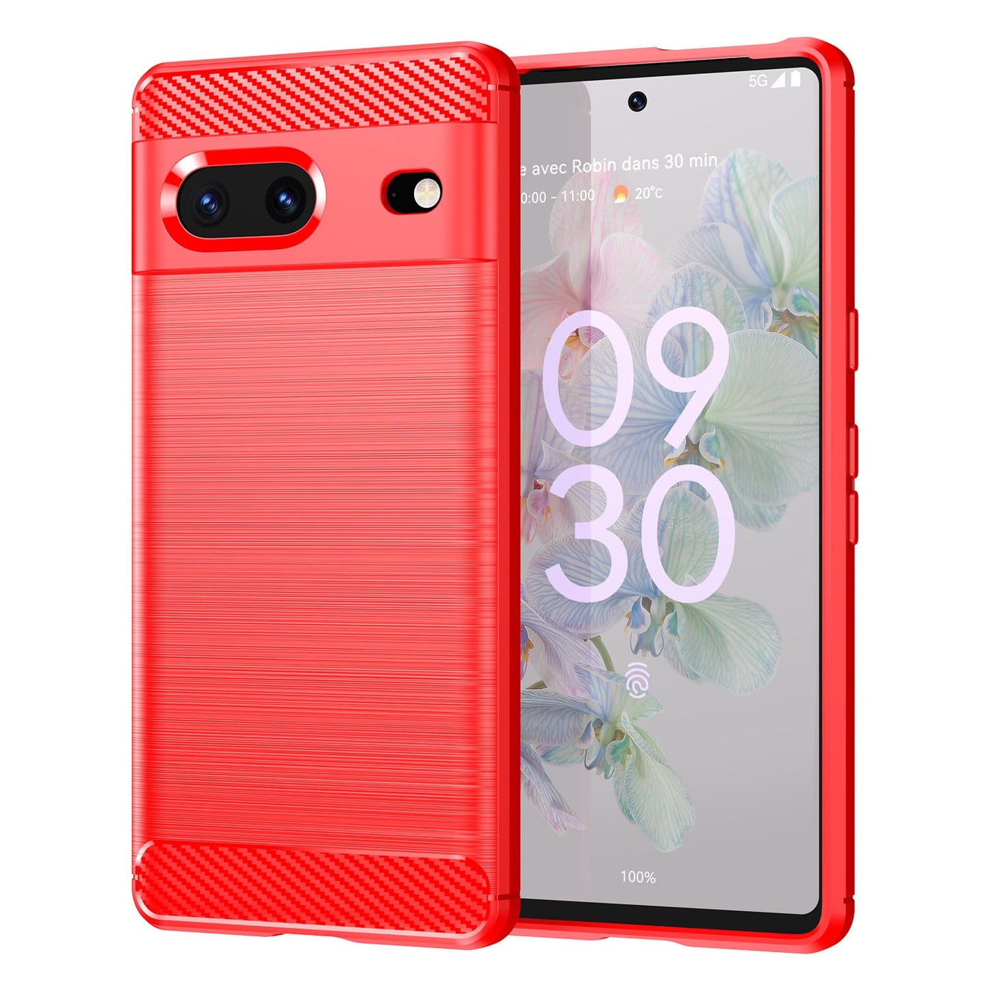 Soft TPU Non-Slip Bumper Protection Case for Google Pixel 7, Red